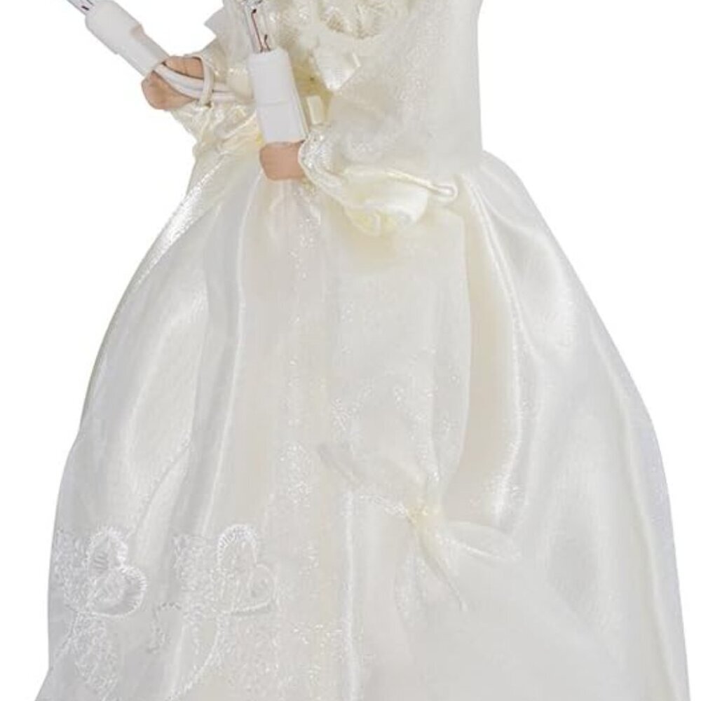 Kurt Adler 10-Inch UL 10-Light Gold/Ivory Angel Treetop - Picture 6 of 11